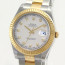 Rolex Datejust II Ref 116333 18K Gold Steel Ivory Diamond Dial